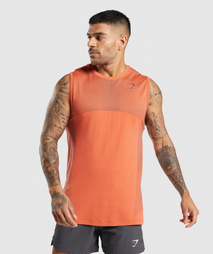 Podkoszulki Gymshark Apex Seamless Męskie Pomarańczowe | PL 852RXW